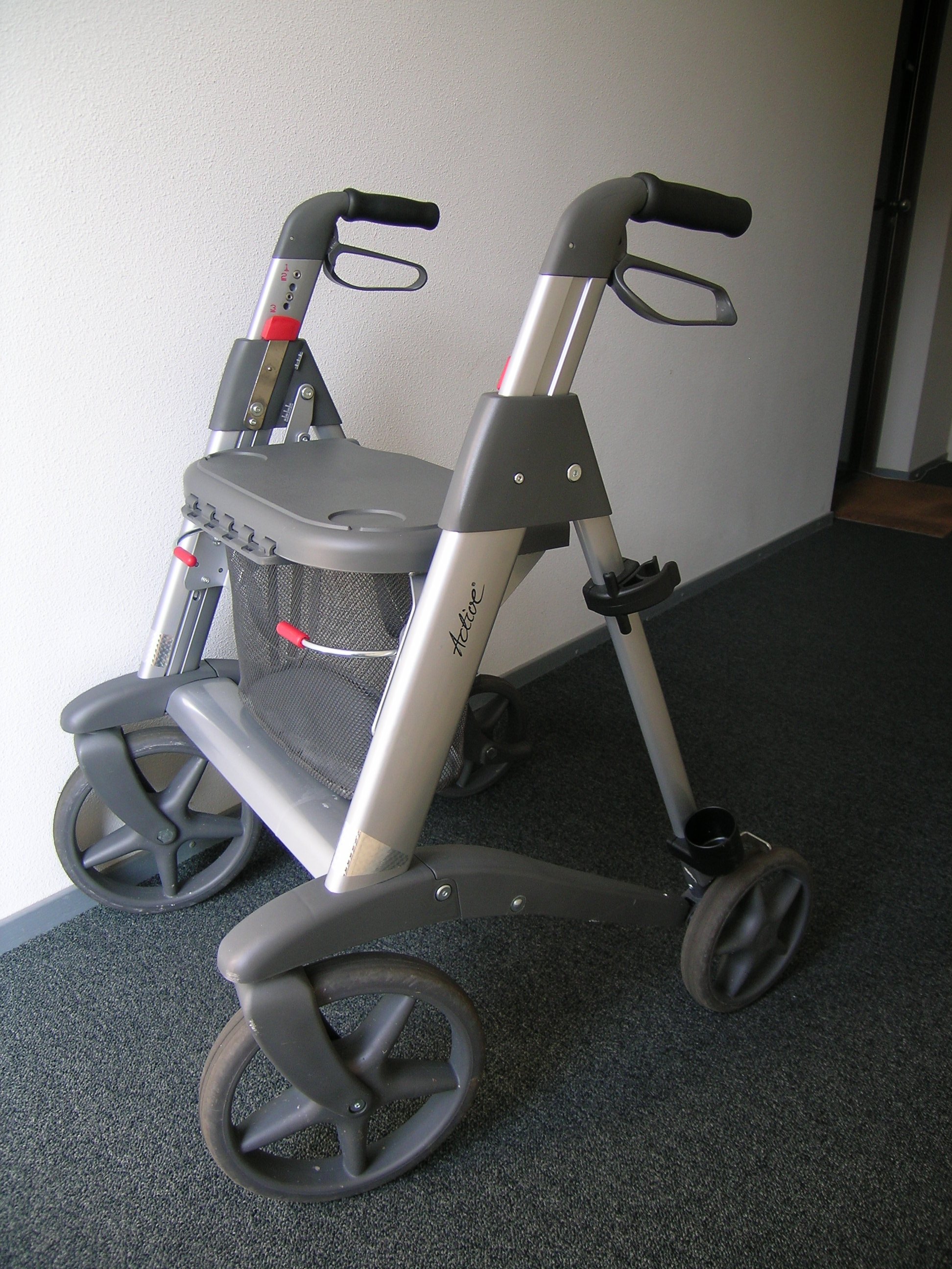 Rollator walker used indoors